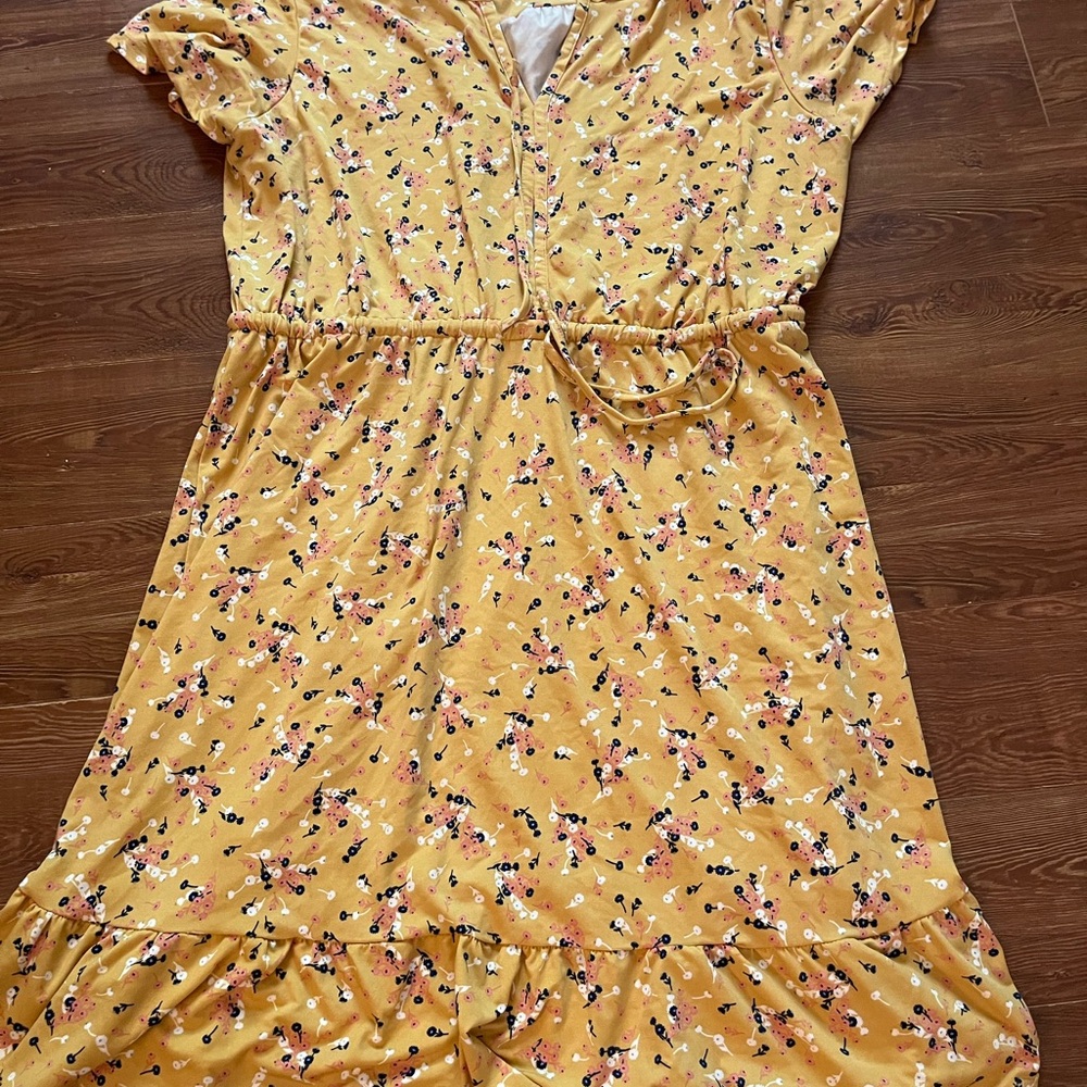 Robert Louis Yellow Floral Kids Dress